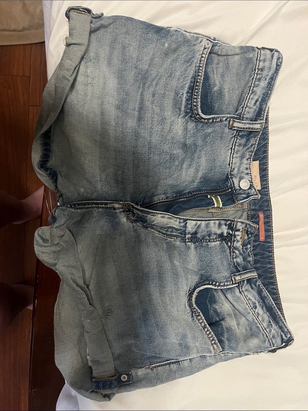 Anthropologie Light Blue Washed Denim Shorts